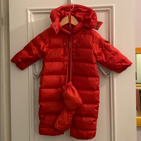 Down snowsuit with mittens - Picture 1 of 8